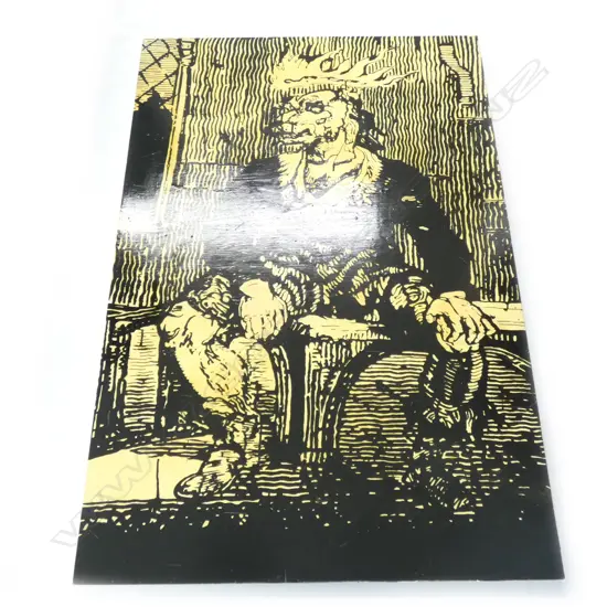 "DOG" MIRROR PAIR ACRYLIC ON WOOD ARTWORKS H. 1220MM X W. 820MM UNSIGNED