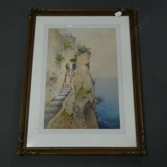 WATERCOLOUR ON BOARD 'NAPOLI' SIGNED 1935   360 X 540MM