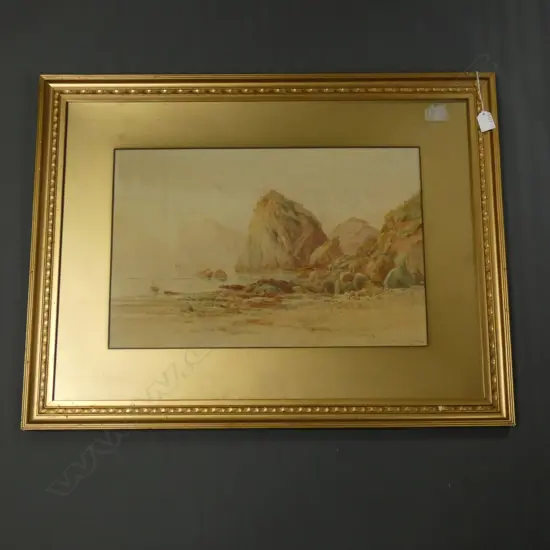 WATERCOLOUR 'MORNING MILLSON COVE' BY H. PRESTON  520 X 340MM