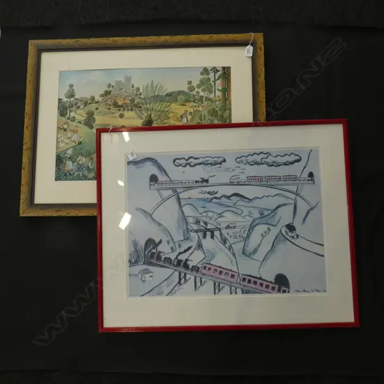 2 PRINTS - 1x Colin McCahon. 1 W/OUT GLASS 430 X 580MM