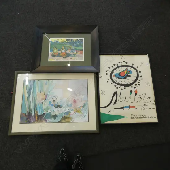 3 LG PRINTS; FLORAL / POSTER + GAUGIN