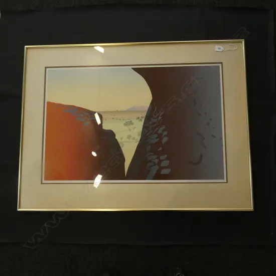 LTD ED. SCREENPRINT DESERT SCENE 'THE REAL WORLD, ULURU' 77/99 BY MALCOLM WARR 