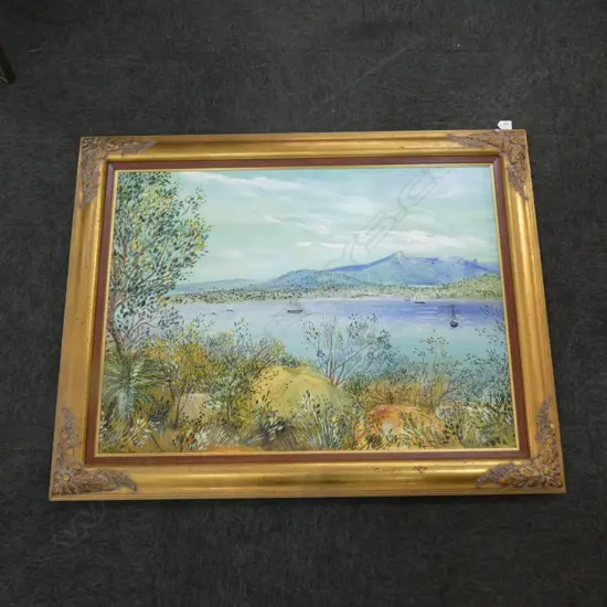 LG ACRYLIC ON BOARD SEASCAPE 950 X 710MM Ex Sultan of Brunei