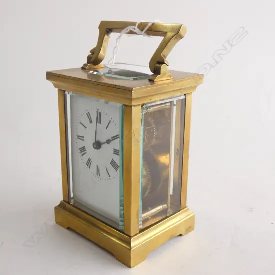 VINTAGE BRASS FRENCH CARRIAGE CLOCK  H 145MM