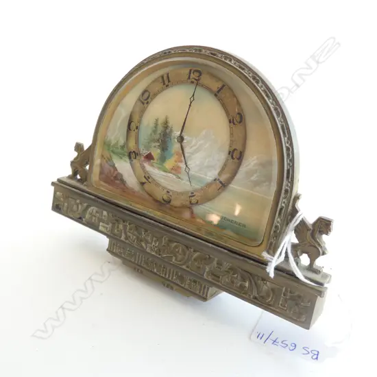 C. BUCHERER - EGYPTIAN REVIVAL DESK CLOCK. W.155mm