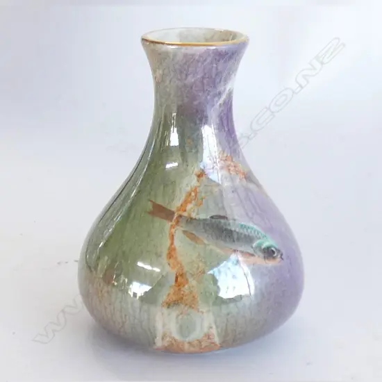 PILKINGTONS ORIFLAME MINI FISH VASE H.80mm