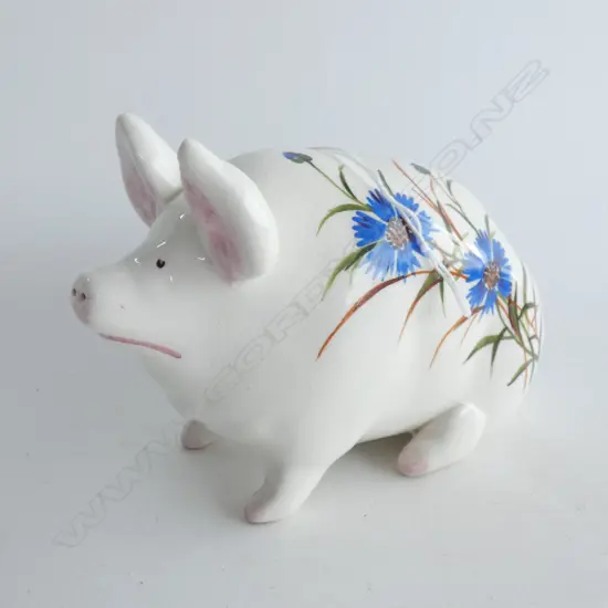 PLICHTA (WEMYSS) PIG W PAINTED FLOWERS L.160mm
