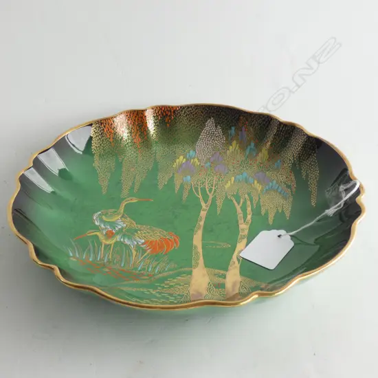 CARLTON WARE 'VERT ROYALE' STORKS & TREES DISH - DIA  230MM