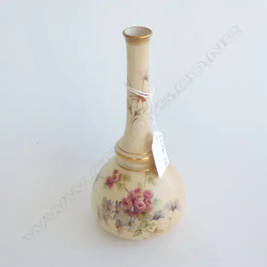 (17965)ROYAL WORCESTER PEACH GROUND SPECIMAN VASE H.110MM