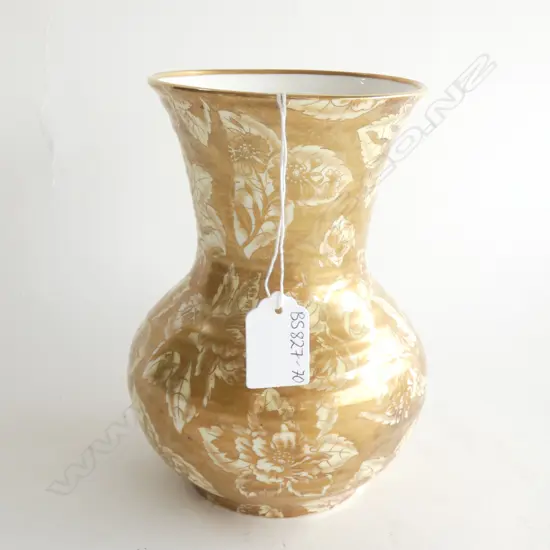 ROYAL STAFFORD 'TAPESTRY' GOLD GILDED VASE H 190MM C1940'S