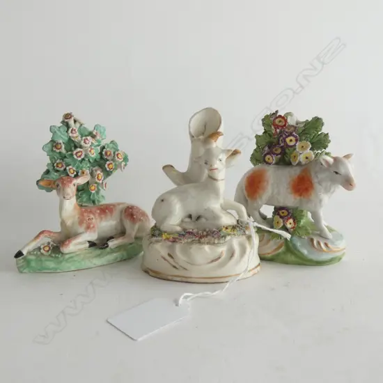THREE SM 18TH CENTURY ANIMAL FIGURINES  H. 85MM
