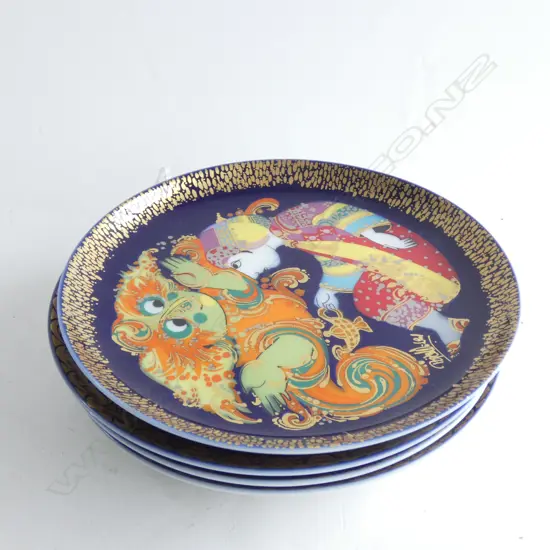 4 ROSENTHAL BJORN WIINBLAD PLATES 'ALADIN' Dia.162mm