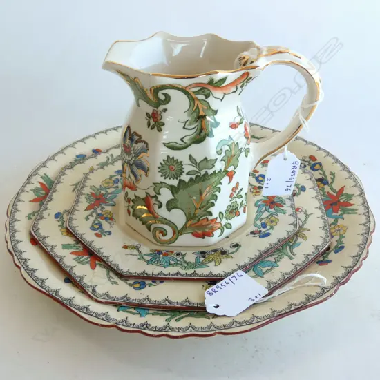 MASONS IRONSTONE 3 PLATES & PALADAN PATTERN JUG (4)