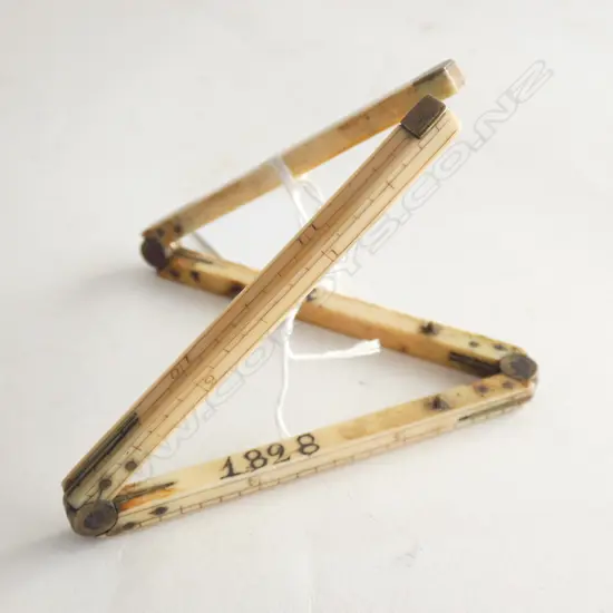 ANTIQUE 4 FOLD 12 INCH IVORY RULER