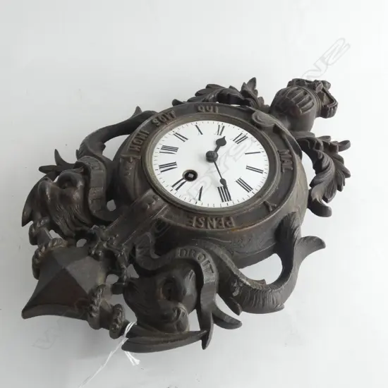 OLD FRENCH WALL CLOCK - MISSING KEY H320MM