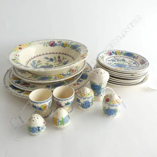 MASON IRONSTONE COLLECTION BLUE REGENCY CHINA PLATES BOWL CONDERMENTS ETC