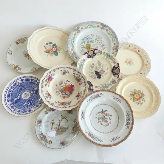 MASON IRONSTONE 10 VINTAGE PLATES VARIOUS PATS
