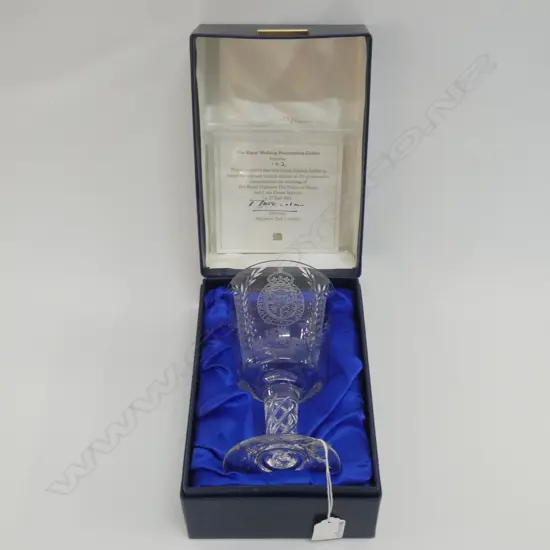 BOXED ROYAL WEDDING PRESENTATION CRYSTAL GOBLET. No.102