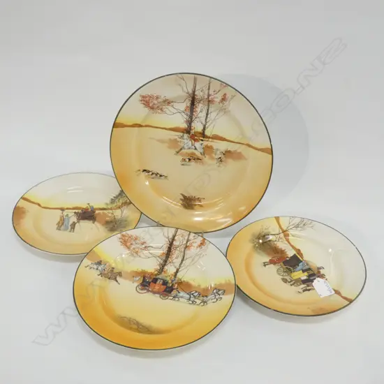 4 ROYAL DOULTON COACHING SCENE PLATES
