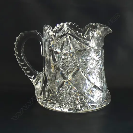 QUALITY HEAVY CUT CRYSTAL JUG CUT ON THE WHEEL