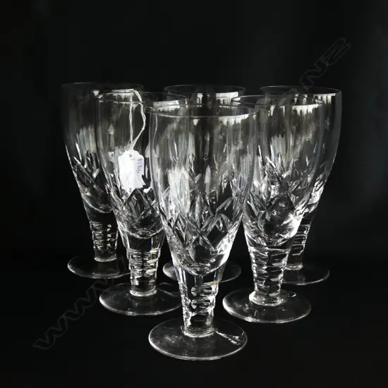 SET OF 6 STUART CRYSTAL ALE GLASSES, MARK TO BASE, H. 170MM