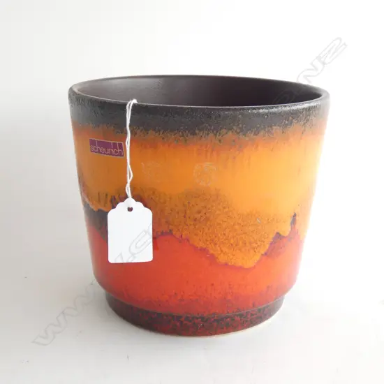 SCHEURICH MID CENTURY WEST GERMAN PLANTER POT H. 145 DIA 165 - ORIGINAL STICKER TO SIDE