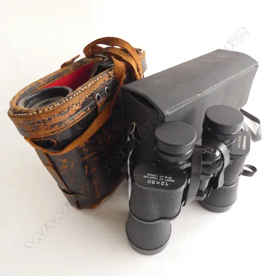 PR OLD CASED BINOCULARS 