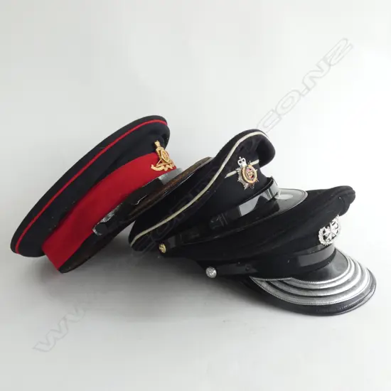 THREE OLD MILITARY CAPS