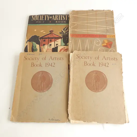 4 X SOCIETY OF ARTISTS BOOKS. 2 x 1942. 1 x 1944..