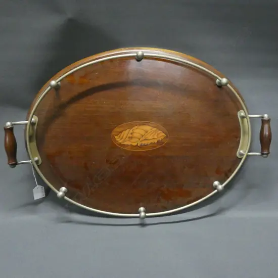 EDWARDIAN SHERATON REVIVAL MAHOGANY TRAY 550 X 375MM