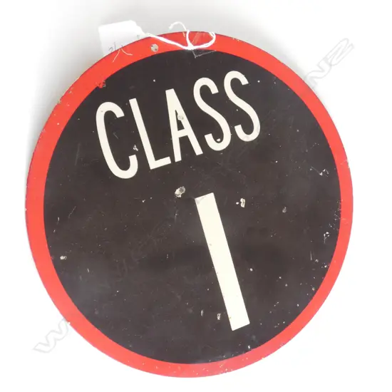 ENAMEL CLASS 1 RAILWAY SIGN SOME MARKS TO SURFACE D 250 MM