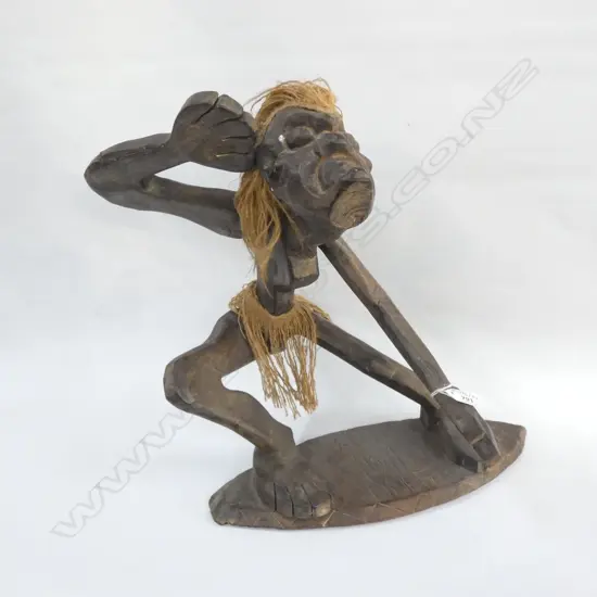 WOODEN CARVING - SURFER 'KUTA LINES' H. 390MM