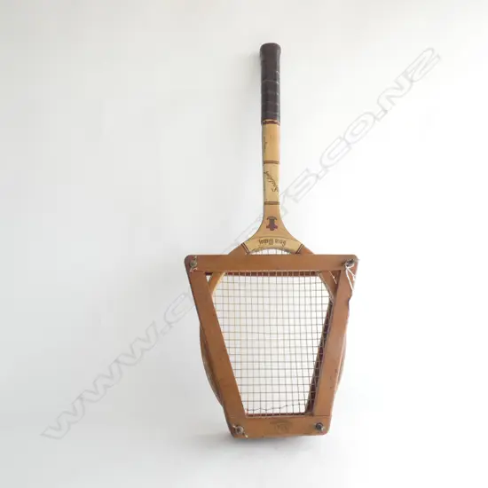 VINTAGE SPALDING TENNIS RACQUET WITH WOODEN FRAME PRESS 