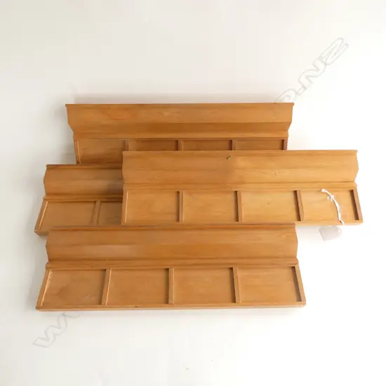 SET 4 WOODEN DISPLAY BOARDS 420 X 130MM