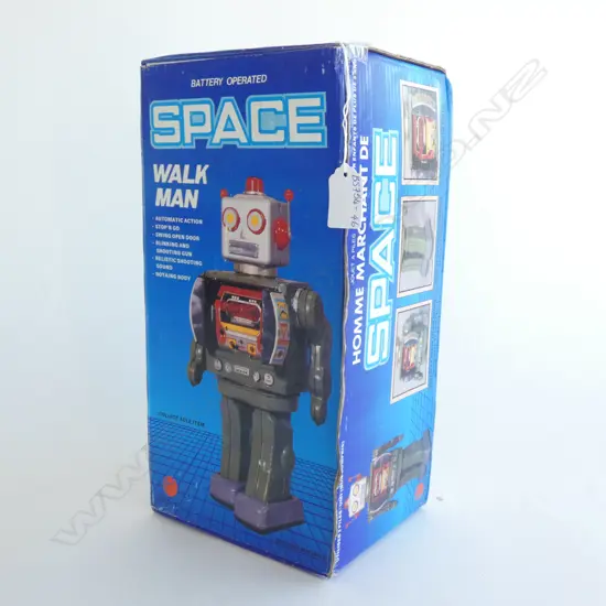VINTAGE BATTERY OPERATED SPACE WALK MAN - IN ORIGINAL BOX 