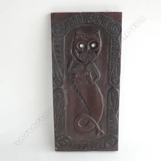 CARVED WOODEN MAORI SERPENT 180 X 380MM