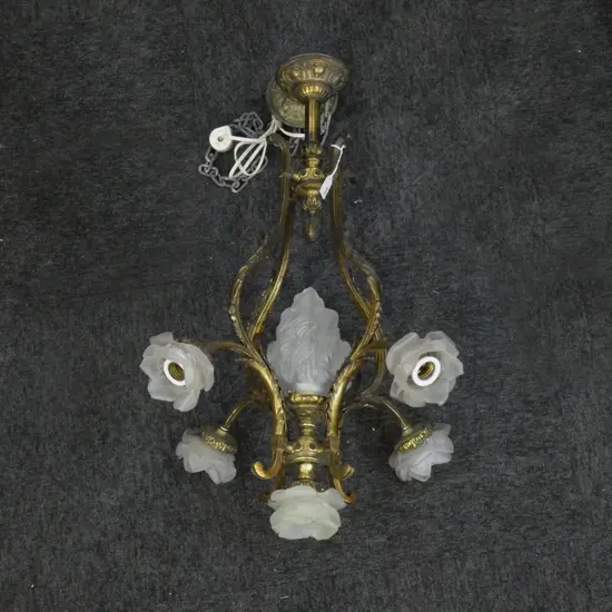 LG BRASS 4 ARM LIGHT FITTING APPROX H 870 DIA 500MM