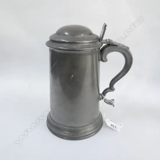 VICT LIDDED PEWTER TANKARD, WADHAM COLLEGE 1866