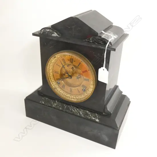 BLACK SLATE MANTLE CLOCK H. 300MM