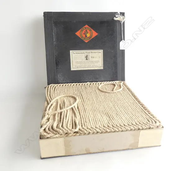 'THE SCHERMULY PISTOL ROCKET LINE' 250 YARDS - IN ORIGINAL BOX