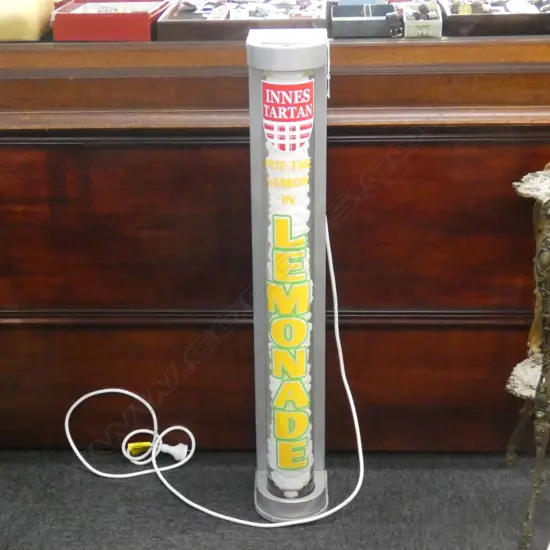 AN ELECTRIFIED BUBLING INNES TARTAN LEMONADE SIGN H 930 MM