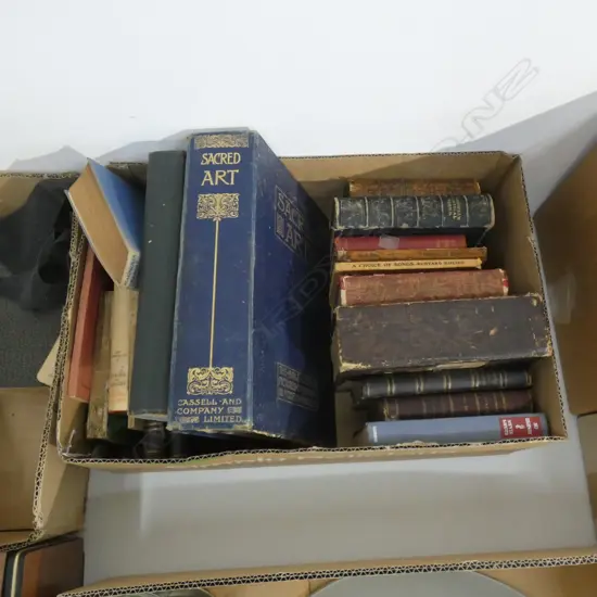 BOX OLD BOOKS INCL SACRED ART