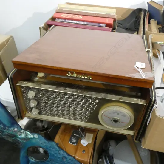 VINTAGE STELLA 'MONARCH' RECORD PLAYER W.385mm