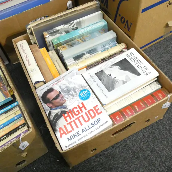 BOX OF MOUNTAINEERING BOOKS