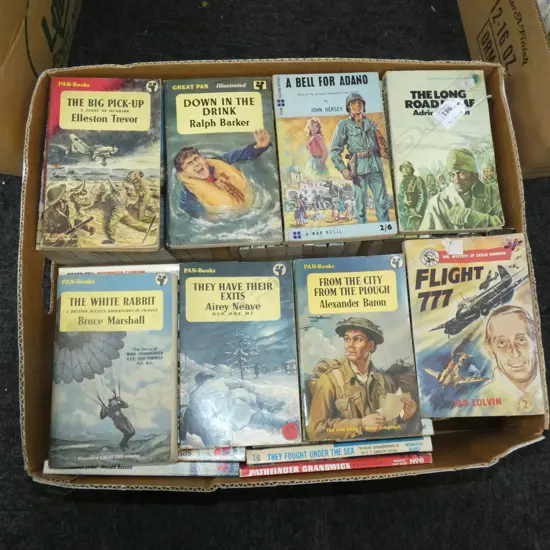 BOX OF WWII PULP FICTION PAPERBACKS
