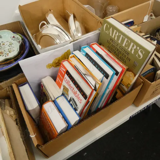 BOX LOT ASST CARTERS ANTIQUES & COLLECTABLES PRICE GUIDE BOOKS 