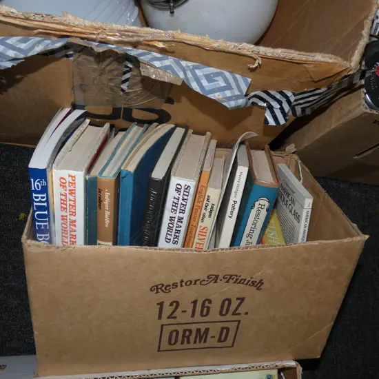 BOX LOT ASST ANTIQUE & COLLECTABLE REFERENCE BOOKS