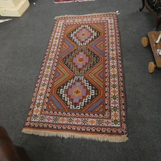 LG AFGHAN HAND WOVEN RUG