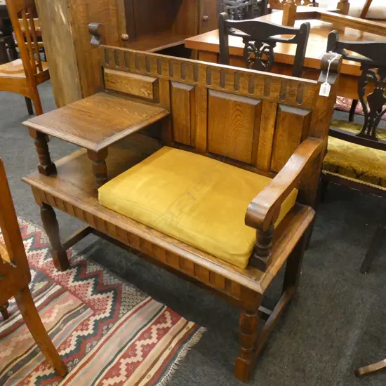 ANTIQUE OAK TELEPHONE TABLE L 960MM