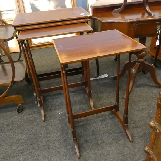 EDWARDIAN SHERATON REVIVAL QUARTETTO TABLES W 565 H 705MM